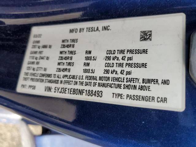 2022 Tesla Model 3