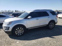 Ford Explorer salvage cars for sale: 2017 Ford Explorer Platinum