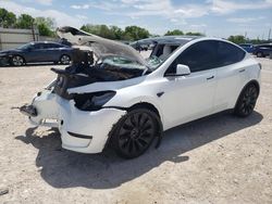 Salvage cars for sale at New Braunfels, TX auction: 2021 Tesla Model Y