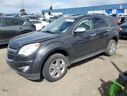 Salvage cars for sale from Copart Woodhaven, MI: 2015 Chevrolet Equinox LTZ