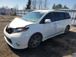 Salvage cars for sale from Copart Bowmanville, ON: 2017 Toyota Sienna SE