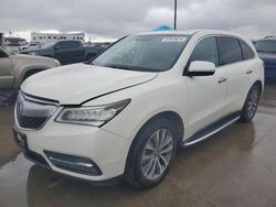 Vehiculos salvage en venta de Copart Grand Prairie, TX: 2016 Acura MDX Technology