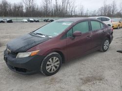 Vehiculos salvage en venta de Copart Leroy, NY: 2012 Honda Civic LX