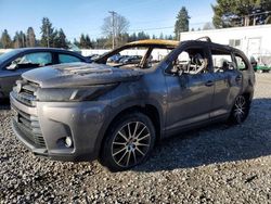 Salvage cars for sale at Graham, WA auction: 2017 Toyota Highlander SE