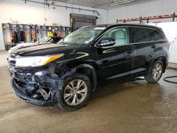 Toyota Highlander xle salvage cars for sale: 2014 Toyota Highlander XLE