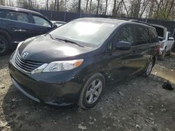 Salvage cars for sale at Waldorf, MD auction: 2015 Toyota Sienna LE