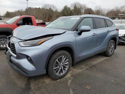 Salvage cars for sale at Assonet, MA auction: 2022 Toyota Highlander Hybrid XLE