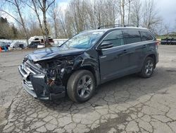 Toyota Highlander Hybrid Limited salvage cars for sale: 2017 Toyota Highlander Hybrid Limited