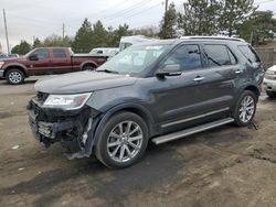 Salvage cars for sale at Denver, CO auction: 2017 Ford Explorer Limited