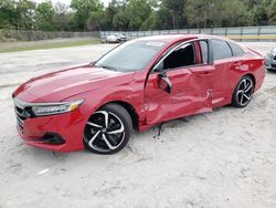 Salvage cars for sale from Copart Fort Pierce, FL: 2021 Honda Accord Sport SE