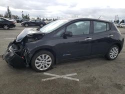 Salvage cars for sale from Copart Rancho Cucamonga, CA: 2015 Nissan Leaf S