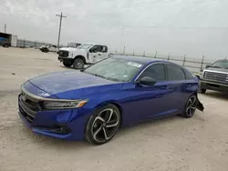 Salvage cars for sale at Andrews, TX auction: 2021 Honda Accord Sport