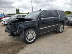 Salvage cars for sale from Copart Miami, FL: 2018 Cadillac Escalade Platinum