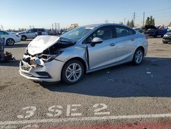 Salvage cars for sale from Copart Rancho Cucamonga, CA: 2018 Chevrolet Cruze LT