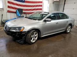 Salvage cars for sale at Lyman, ME auction: 2013 Volkswagen Passat SE