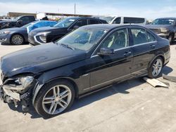 Mercedes-Benz C 250 salvage cars for sale: 2012 Mercedes-Benz C 250