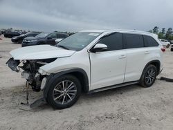 Salvage cars for sale from Copart Houston, TX: 2017 Toyota Highlander SE