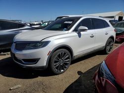 Salvage cars for sale from Copart Brighton, CO: 2016 Lincoln MKX Reserve