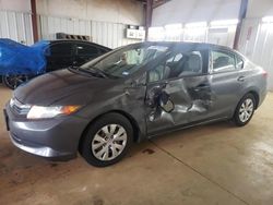 Salvage cars for sale from Copart Longview, TX: 2012 Honda Civic LX