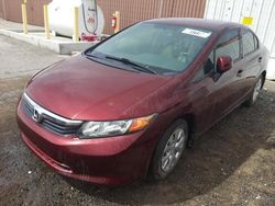 Honda Civic LX salvage cars for sale: 2012 Honda Civic LX