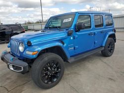 Salvage cars for sale at Wilmer, TX auction: 2022 Jeep Wrangler Unlimited Sahara 4XE