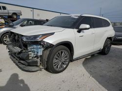 Salvage cars for sale at Haslet, TX auction: 2021 Toyota Highlander Hybrid Platinum