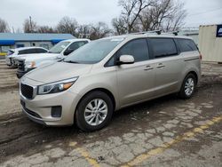 Salvage cars for sale from Copart Wichita, KS: 2015 KIA Sedona LX