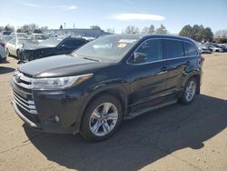 Salvage cars for sale from Copart Denver, CO: 2017 Toyota Highlander Limited