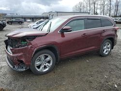 Vehiculos salvage en venta de Copart Arlington, WA: 2015 Toyota Highlander Limited