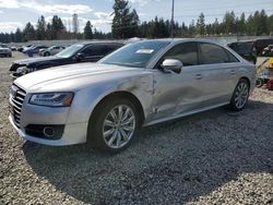 Salvage cars for sale from Copart Graham, WA: 2016 Audi A8 L Quattro