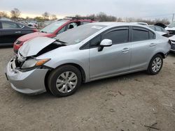 Honda Civic LX salvage cars for sale: 2012 Honda Civic LX