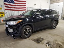 Toyota Highlander xle salvage cars for sale: 2016 Toyota Highlander XLE