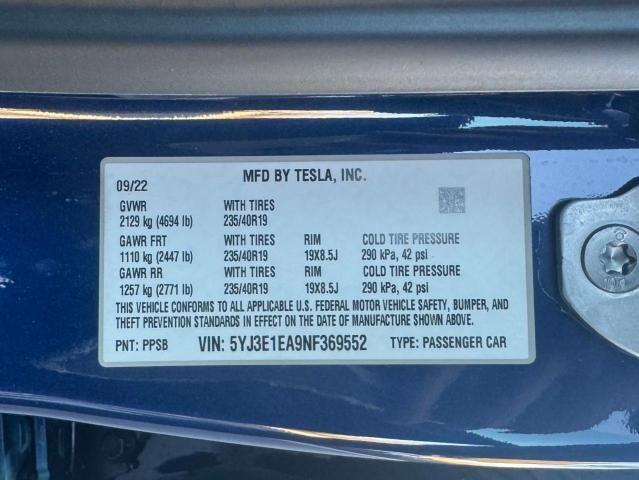 2022 Tesla Model 3