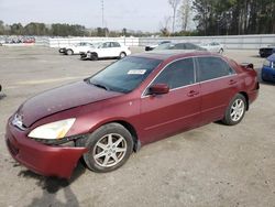 Vehiculos salvage en venta de Copart Dunn, NC: 2003 Honda Accord EX