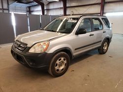 Salvage cars for sale at West Warren, MA auction: 2005 Honda CR-V LX