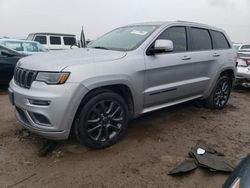 Jeep Grand Cherokee Overland salvage cars for sale: 2018 Jeep Grand Cherokee Overland