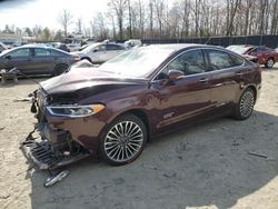 Salvage cars for sale at Waldorf, MD auction: 2017 Ford Fusion Titanium Phev