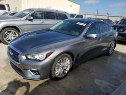 Salvage cars for sale from Copart Haslet, TX: 2021 Infiniti Q50 Luxe