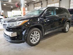 Salvage cars for sale at Blaine, MN auction: 2016 Toyota Highlander LE