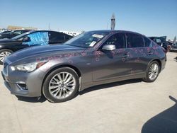 Salvage cars for sale from Copart Grand Prairie, TX: 2020 Infiniti Q50 Pure