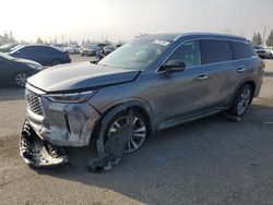 Salvage cars for sale from Copart Rancho Cucamonga, CA: 2022 Infiniti QX60 Luxe