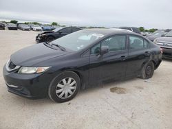 Salvage cars for sale at San Antonio, TX auction: 2013 Honda Civic LX