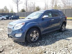 Salvage cars for sale from Copart Waldorf, MD: 2017 Chevrolet Equinox Premier