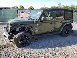 Jeep Wrangler salvage cars for sale: 2021 Jeep Wrangler Unlimited Sahara 4XE