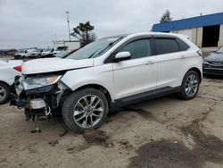 Salvage cars for sale at Woodhaven, MI auction: 2015 Ford Edge Titanium