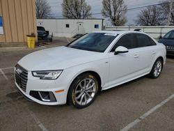 Salvage cars for sale from Copart Moraine, OH: 2019 Audi A4 Premium Plus