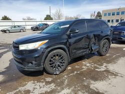 Salvage cars for sale from Copart Littleton, CO: 2015 Toyota Highlander LE
