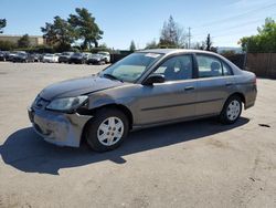 Salvage cars for sale at San Martin, CA auction: 2005 Honda Civic DX