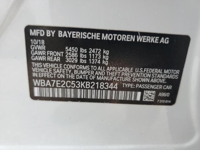 2019 BMW 740 I