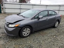 Salvage cars for sale from Copart Mebane, NC: 2012 Honda Civic LX